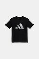 adidas t-shirt bawełniany dziecięcy JI6733 czarny SS25