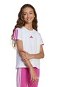adidas t-shirt bawełniany dziecięcy aplikacja biały JN6494