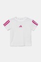 adidas t-shirt bawełniany dziecięcy JN6494 biały SS25