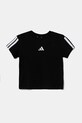 Дитяча бавовняна футболка adidas JJ0946 чорний SS25