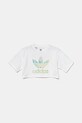 adidas Originals tricou de bumbac pentru copii JD2947 alb SS25