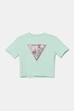 Guess t-shirt dziecięcy z elastanem turkusowy J5GI04.K6YW4.PPYA