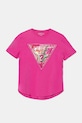Dětské tričko Guess s elastanem růžová J5GI15.K6YW4.PPYA