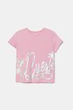 Guess t-shirt dziecięcy z elastanem różowy J5GI29.K6YW4.PPYA