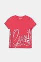 Guess t-shirt dziecięcy z elastanem różowy J5GI29.K6YW4.PPYA