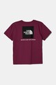 The North Face tricou de bumbac pentru copii BOX NSE S/S RELAXED TEE NF0A8CJB6EO1 roz SS25