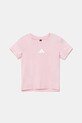adidas t-shirt dziecięcy z elastanem różowy JC7673