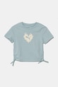 Puma tricou de bumbac pentru copii FLAMING LOVE Knotted Tee print turcoaz 685108.G