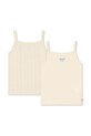 Detský top Konges Sløjd BASIC 2 PACK STRAP TOP GOTS 2-pak s elastanom béžová KS102256