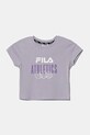 Fila t-shirt bawełniany dziecięcy ISNY nadruk fioletowy FAT0635