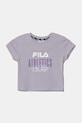 Fila t-shirt bawełniany dziecięcy ISNY nadruk fioletowy FAT0635