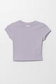 Fila t-shirt bawełniany dziecięcy ISNY FAT0635 fioletowy SS25