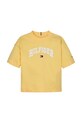 Tommy Hilfiger maglietta in cotone per bambini KG0KG08549.PPYA giallo SS25