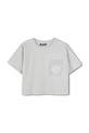 Otroška bombažna kratka majica Dkny Okrogel siva D62312.114.150