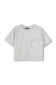 Otroška bombažna kratka majica Dkny Okrogel siva D62312.156.162