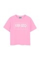 Otroška bombažna kratka majica Kenzo Kids Okrogel roza K61064.156