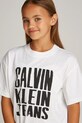 Detské bavlnené tričko Calvin Klein Jeans IG0IG02858.PPYA biela