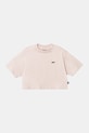 Otroška bombažna kratka majica Vans SALTON RELAX CROP Okrogel roza VN000P5RO3N1