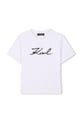 Karl Lagerfeld tricou de bumbac pentru copii Z30485.156.162 alb SS25