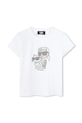 Karl Lagerfeld tricou copii imprimeu alb Z30489.86.108