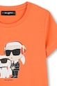Дівчинка Дитяча бавовняна футболка Karl Lagerfeld Z30492.114.150 помаранчевий