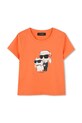 Karl Lagerfeld tricou de bumbac pentru copii print portocaliu Z30492.156.162