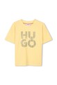 HUGO tricou de bumbac pentru copii G00391.162.174 galben SS25