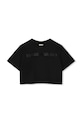 Παιδικό βαμβακερό μπλουζάκι Marc Jacobs W60461.114.150 μαύρο SS25