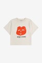 Bobo Choses tricou de bumbac pentru copii Joyful Face 125AC017 alb SS25