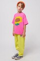 Bobo Choses t-shirt bawełniany dziecięcy Sunflower 125AC009 różowy