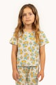Otroška kratka majica Tinycottons FLOWERS TEE Z elastanom bež SS25.042