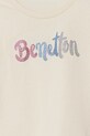 Fete United Colors of Benetton tricou de bumbac pentru copii 3I1XC10MZ.G.Seasonal bej