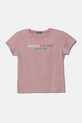 United Colors of Benetton tricou de bumbac pentru copii print roz 3I1XC10MZ.G.Seasonal