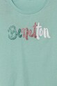 Dievča Detské bavlnené tričko United Colors of Benetton 3I1XC10MZ.G.Seasonal tyrkysová