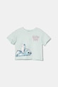Дитяча бавовняна футболка United Colors of Benetton бавовна бірюзовий 35RYG10HQ.P.Seasonal