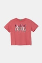 United Colors of Benetton t-shirt bawełniany dziecięcy aplikacja różowy 3I1XC10NY.G.Seasonal