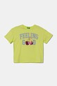 United Colors of Benetton t-shirt bawełniany dziecięcy aplikacja zielony 3I1XC10NY.G.Seasonal