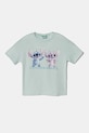 United Colors of Benetton t-shirt bawełniany dziecięcy nadruk turkusowy 35RYC10MV.G.Seasonal