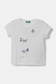United Colors of Benetton t-shirt bawełniany dziecięcy nadruk biały 3I1XG10J1.P.Seasonal