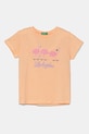 Детская хлопковая футболка United Colors of Benetton хлопок оранжевый 3I1XG10J1.P.Seasonal