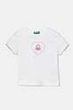 Дитяча бавовняна футболка United Colors of Benetton бавовна білий 3I1XG10HU.P.Seasonal
