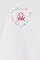 Дівчинка Дитяча бавовняна футболка United Colors of Benetton 3I1XG10HU.P.Seasonal білий