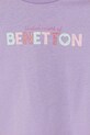 Dziewczynka United Colors of Benetton t-shirt bawełniany dziecięcy 3I1XG10HU.P.Seasonal fioletowy