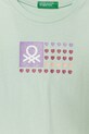 Fete United Colors of Benetton tricou de bumbac pentru copii 3I1XG10HU.P.Seasonal verde