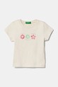United Colors of Benetton tricou de bumbac pentru copii print bej 3I1XG10HU.P.Seasonal