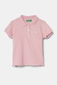 United Colors of Benetton tricou polo copii fixat roz 3WG9G300A.P.Season.PPYA