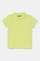 United Colors of Benetton tricou polo copii fixat verde 3WG9G300A.P.Season.PPYA