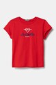 United Colors of Benetton t-shirt bawełniany dziecięcy nadruk czerwony 3I1XG10J2.P.Seasonal