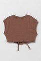 Девочка Детская хлопковая футболка Pinko KFTS004.C.JF025 коричневый