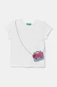 United Colors of Benetton t-shirt bawełniany dziecięcy nadruk biały 3096G10J8.P.Seasonal